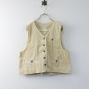【期間限定価格】美品 ツハルバイサマンサモスモス TSUHARU by Samansa Mos2 SM2 綿麻コーデュロイベスト F/ベージュジレ ビスチェ【2...