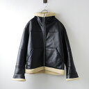 美品 定価47300円 エリオポール HELIOPOLE ECO MOUTON JACKET エコムートンジャケット 36 ブラック /ブルゾン 黒【24000...