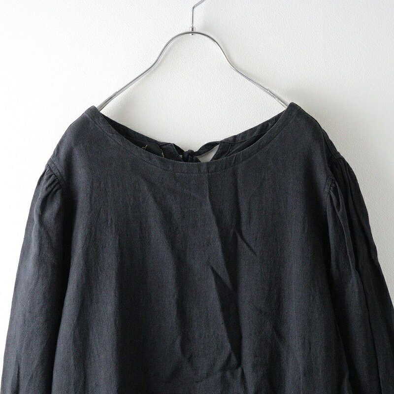 イチ ichi アンティークス ノワール Antiquites noir リネン ノーカラー ギャザー ワンピース /ブラック トップス フレア【2400014364835】【中古】