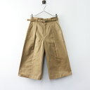 美品 ビューティフルピープル beautiful people コットンツイル ハイウエストワイドキュロットパンツ 36 ベージュ【2400014382167】【中古】(4)