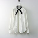 【期間限定価格】Archive 2012 SAINT LAURENT PARIS 313495 サンローランパリ クレリックリボンシャツ F36 ホワイト/ブラウス【2400014387605】【中古】