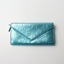 【期間限定価格】バレンシアガ BALENCIAGA 499207 ペーパー PAPIER ロングウォレット/ライトブルー メタリック レザー 長財布 ロゴ【2400014391961】【中古】