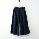 【期間限定価格】ハグム hagumu チェックキュロットパンツ M/ネイビー イージー ゴム ワイド ガウチョ【2400014392883】【中古】