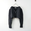 【期間限定価格】2024SS ウーア Uhr Cable Short Cardigan ケーブル ショート カーディガン F/グレー 羽織り クロップド ニット【2400014394382】【中古】