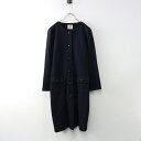 【期間限定価格】ニーム NIMES ウールノーカラーコート/ネイビー ロング ジャケット 羽織り【2400014399820】【中古】