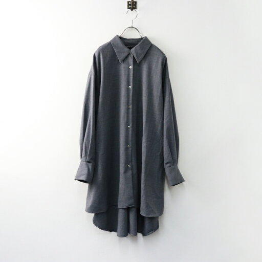 【期間限定価格】2024AW ミズイロインド mizuiro ind ワイドシャツチュニック /グレー トップス 変形 ブラウス 長袖 カットソー【2400014413304】【中古】 【期間限定価格】2024AW ミズイロインド mizuiro ind ワイドシャツチュニック /グレー トップス 変形 ブラウス 長袖 カットソー【2400014413304】【中古】