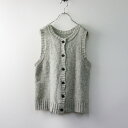 【期間限定価格】ブルーウィロー blue willow ケーブル ニットベスト/グレー ジレ 前開き【2400014492750】【中古】