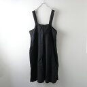 ネストローブ nest Robe リネンロングキャミドレスワンピース F/ブラック ノースリーブ プルオーバー【2400014509243】【中古】