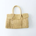 美品 メゾンエヌアッシュパリ MAISON N.H PARIS x ハグオーワー HUG O WaR ラフィアトートバッグ/ナチュラル ベージュ【2400014510287】【中古】