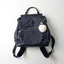 【期間限定価格】美品 カナナプロジェクト kanana project レザーリュック/ネイビー 2way ハンドバッグ デイパック チャーム付き【240001...