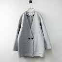 美品 エスエッセンシャルズ S.ESSENTIALS ノーカラージャージージャケット 38/グレー ストレッチ アウター 羽織り【2400014522983】【中古】
