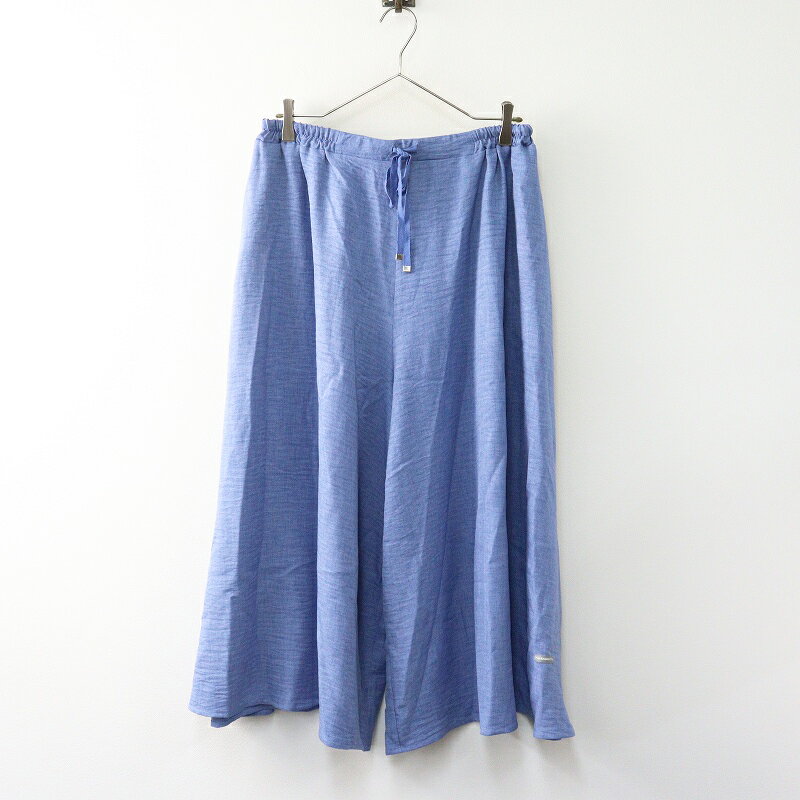 未使用 大きいサイズ アズノゥアズオオラカ AS KNOW AS olaca ギャッザフレアーパンツ 3｜ブルー ボトムス イージー【2400014649987】【中古】