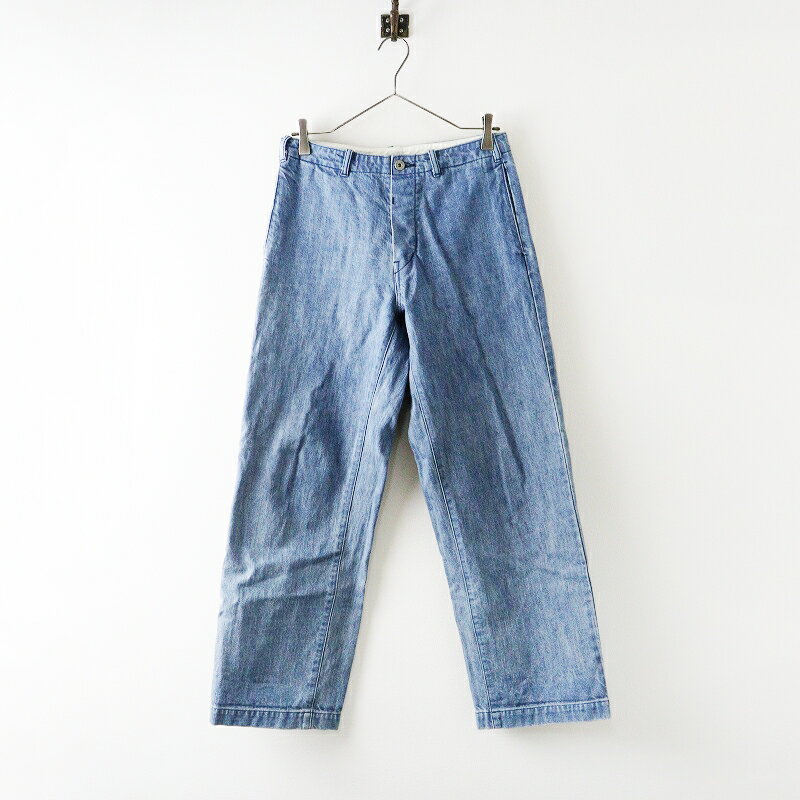 イクナ スズキタカユキ ikkuna/suzuki takayuki オーガニックコットンデニムワークパンツ 1＼ブルー インディゴ【2400014653915】【中古】