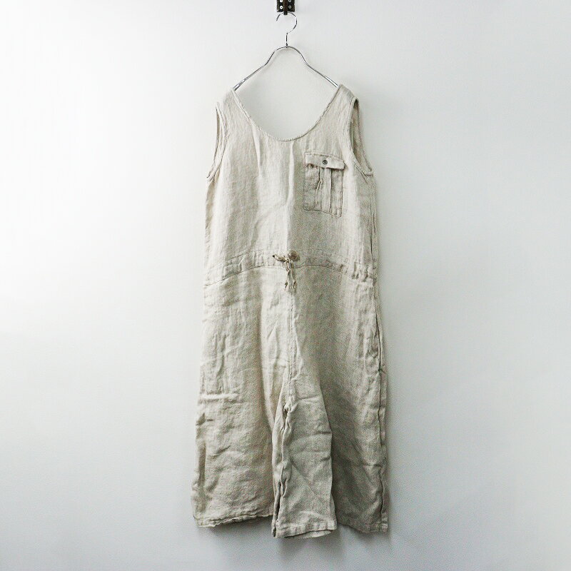 【期間限定価格】未使用 イチ アンティークス ICHI Antiquite’s リネン カシュクール サロペット F｜生成り オーバーオール【2400014640601】【中古】