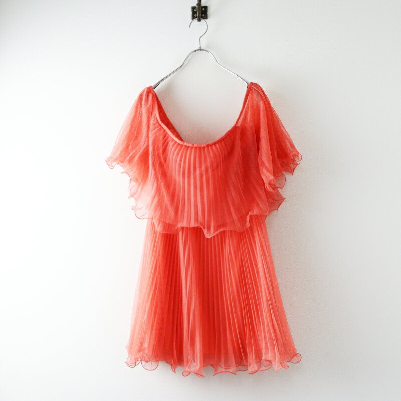 【期間限定価格】BCBG MAXAZRIA ビーシービージーマックスアズリア チュールプリーツプルオーバートップス 0 オレンジピンク┃【2400014652611】【中古】