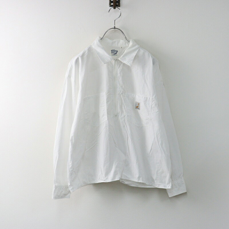 BEAMS BOY ビームスボーイ別注 オアスロウ orslow タイプライター ハーフジップワークシャツ 0 ホワイト┃【2400014636086】【中古】