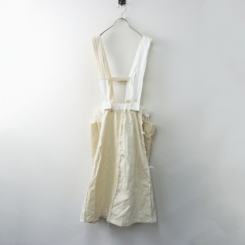 【期間限定価格】希少 美品 服飾作家 オガワトモコ ミシンステッチ パッチワークサスペンダースカート ..