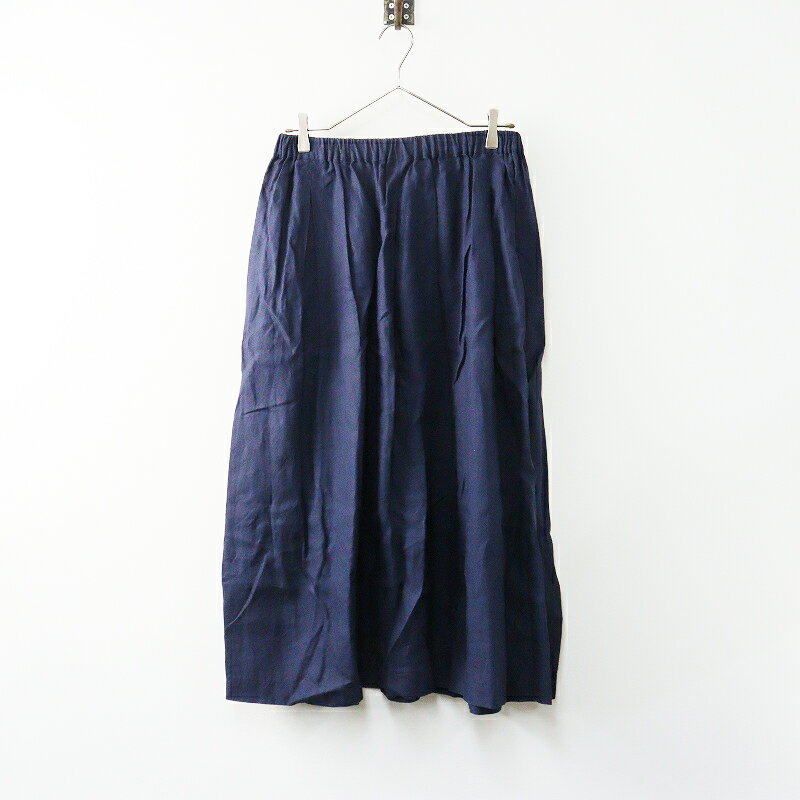【期間限定価格】スタンプアンドダイアリー STAMP AND DIARY リネンタックロングスカート＼ネイビー ゴ..