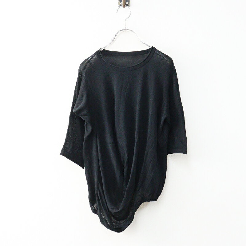 【期間限定価格】センソユニコ ティービー Sensounico t.b 変形 サマーニット プルオーバー 38｜ブラッ..