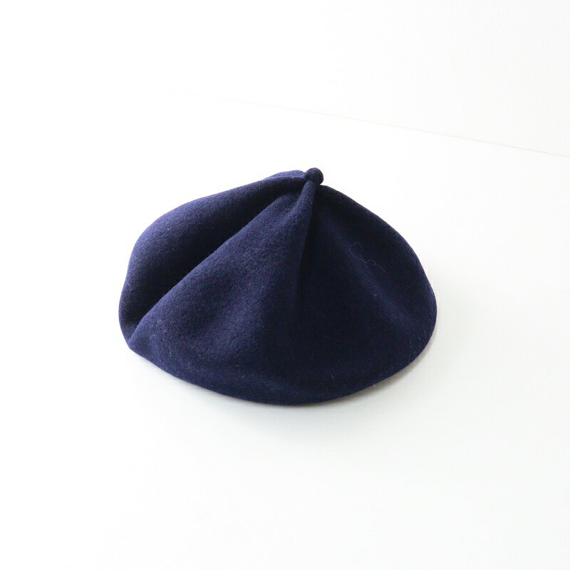 【期間限定価格】美品 マチュアーハ mature ha. トップギャザー ウール ベレー帽 ｜ネイビー ベレーキ..