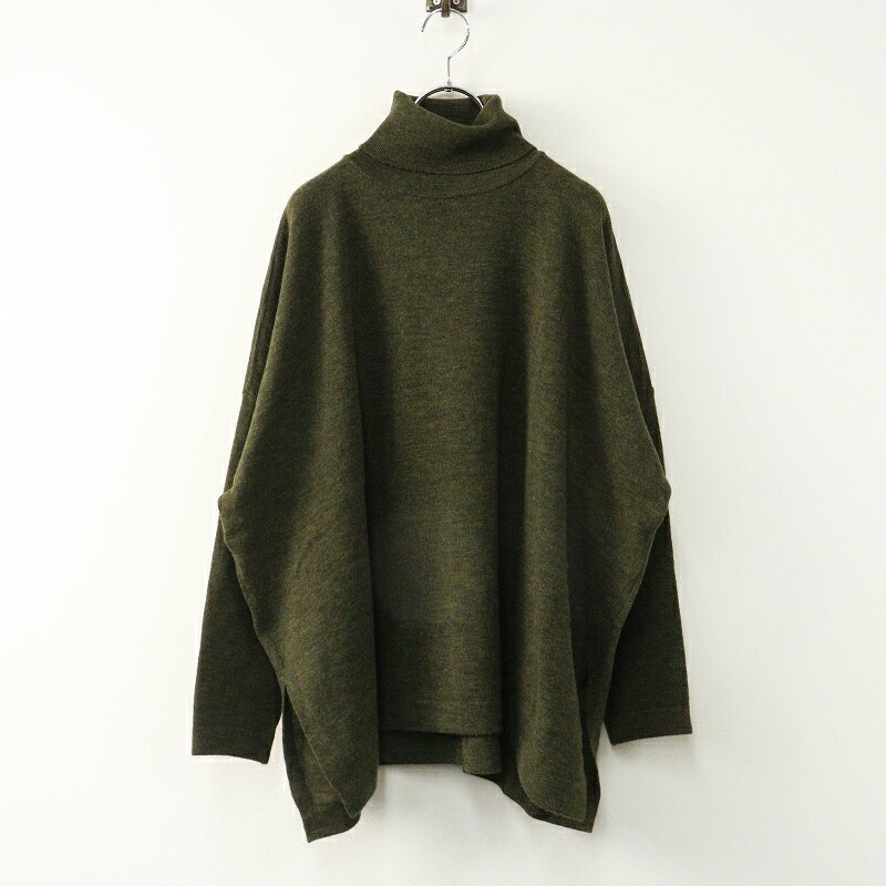 乐天商城 - 【期間限定価格】定価35200円 45R 45rpm フォーティファイブアール USフロートのビッグスリットタートル ニットプルオーバー カーキ┃【2400014872811】【中古】