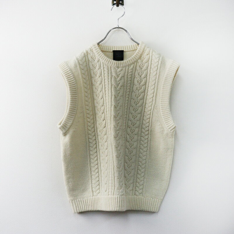 Rakuten - 美品 タンディ TANDEY オオカミとフクロウ オオカミと月キツネのペル ケーブルニットベスト アイボリー┃日本製 トップス【2400014922073】【中古】