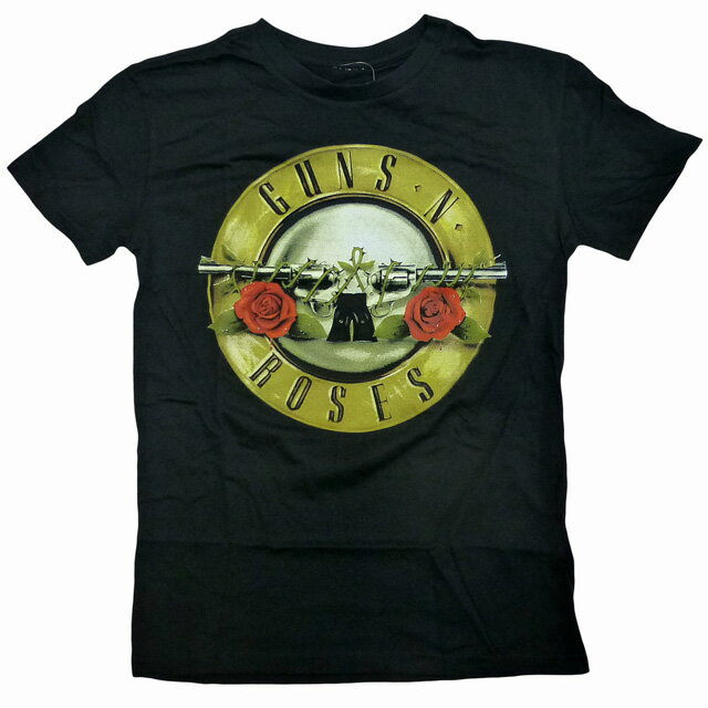 海外正規オフィシャル Guns N' Roses Bullet Logo Tee ガンズ・アンド・ローゼズ バレットロゴ Tシャツ ロックT バンドT 半袖 黒【あす楽対応_関東_甲信越_北陸_東海_近畿_中国_四国】【ゆうパケット対応】