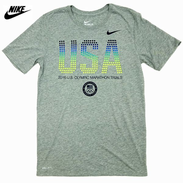 期間限定 SALE US限定 NIKE 2016マラソン代表選考記念 Tシャツ グレー/ナイキ