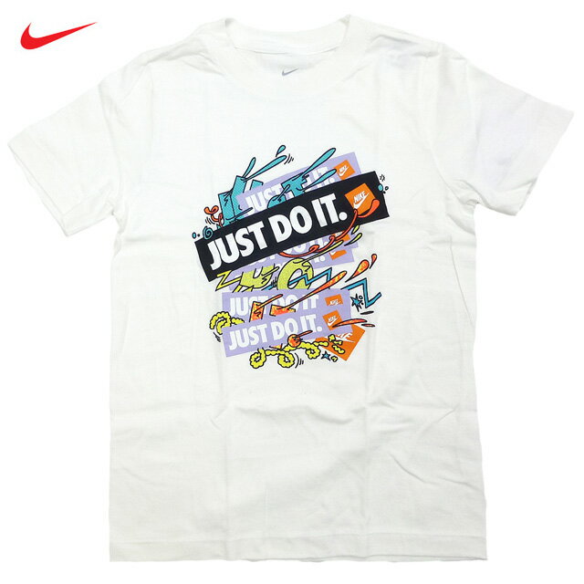 Boy's Nike Sportswear Repeat Just Do It Tee ナイキ 子供用 キッズ Tシャツ 半袖 ロゴ イラスト 白/ナイキ ボーイズ 