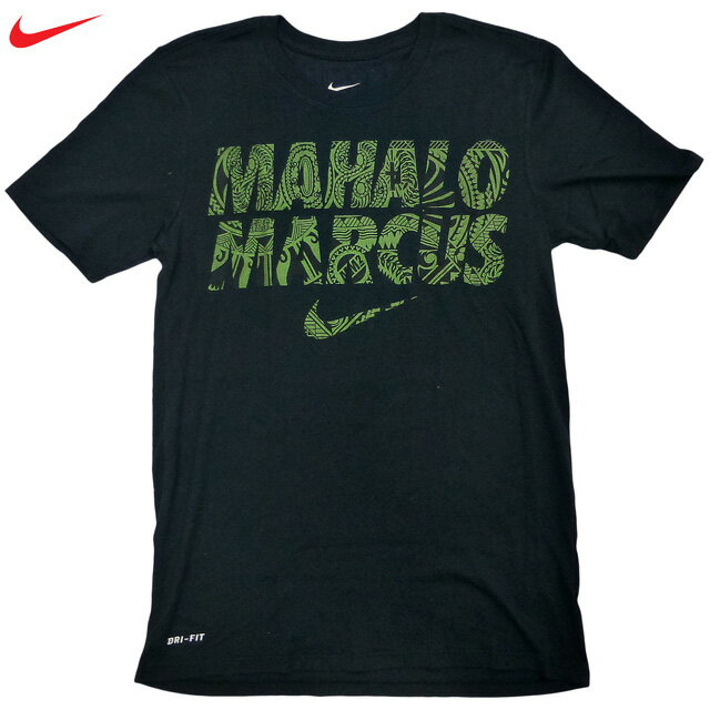 US限定 Nike Mahalo Marcus Tee スウッシュ マーカス・マリオタ hawaii ハワイ ロゴ 半袖 Tシャツ NFL 黒 Black/ナイキ マハロ【ゆうパケット対応】