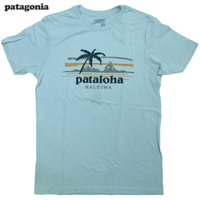 Patagonia Leaning Palm LW Cotton Tee Haleiwa Tシャツ 半袖 パタロハ オーガニックコットン 水色 ハレイワ限定 ハワイ/パタゴニア【ゆうパケット対応】
