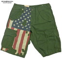 Denim Supply Stars and Stripes Cargo Shorts 星条旗 カーゴショーツ ハーフパンツ ヴィンテージ加工 ダメージ加工 オリーブ/ デニム サプライ ラルフローレン【あす楽対応_関東_甲信越_北陸_東海_近畿_中国_四国】