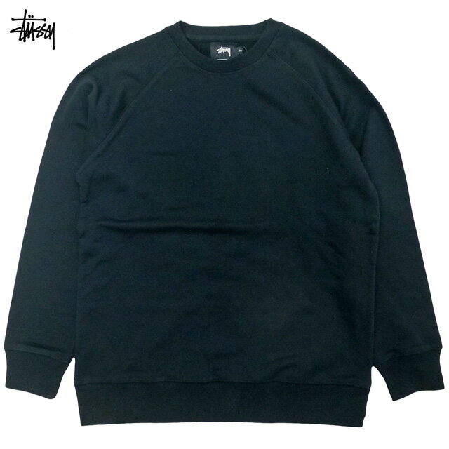 Stussy Vintage Raglan Crew ステューシー ラグラン スウェット トレーナー ヴィンテージ 長袖 メンズ Black 黒/ステューシー スウェット