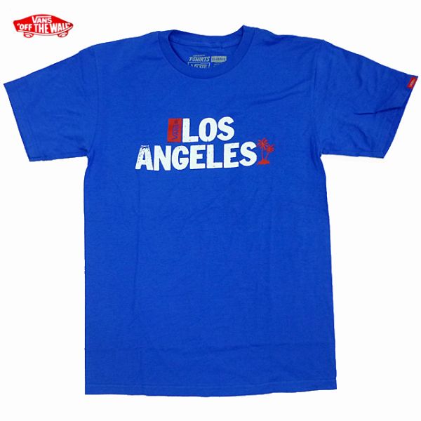 【スーパーSALE 17%OFF】期間限定 SALE VANS LA限定 Los Angeles プリント 青 Tシャツ/ヴァンズ【ゆうパケット対応】