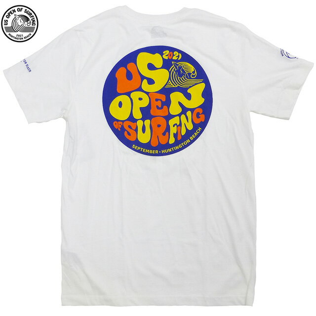 US企画 Vans US Open 2021 Main Circle S/S Tee バンズ サーフィン オフィシャル ロゴ WSL ハンティントンビーチ 大会 Tシャツ 白/ヴァンズ