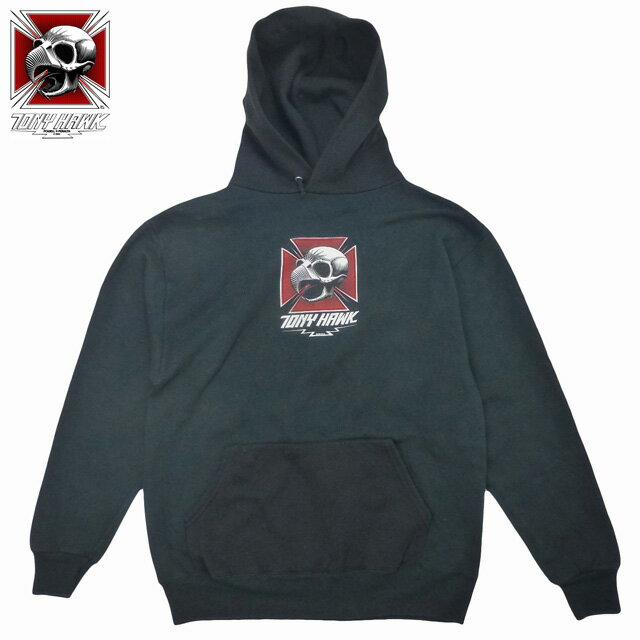 Boys 90's Used Tony Hawk Chicken Skull Pull Over Hoodie 黒 ボーイズ古着 90年代 トニーホーク オー..