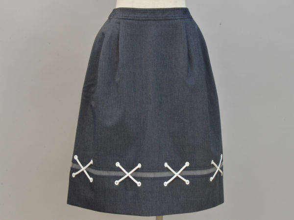 ルネ Rene 6624120 デニム スカート 34サイズ ネイビー レディース F-L5133【中古：美品】【ブランド買取販売トリヴァンドラム】180913