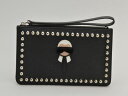 フェンディ FENDI カーリト KARLITO スタッズ クラッチ ミンクファー バッグ ブラック レディース F-B6169200104