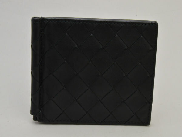 ボッテガヴェネタ BOTTEGA VENETA イントレチャート 二つ折り財布 レザー ブラック メンズ su_p e_u F-YA446【中古:美品】【ブランド買取販売トリヴァンドラム】230308