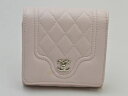 シャネル CHANEL 三つ折り財布 コンパクトウォレット レザー ココマーク ピンク レディース su_p e_u F-YA456【中古】【ブランド買取販売ト...