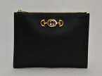 グッチ GUCCI レザー クラッチバッグ GGロゴ ZUMI Grainy Leather Clutch ズゥミ 570728 493075 ブラック メンズ su_p e_u F-YA467【中古：美品】【ブランド買取販売トリヴァンドラム】230314