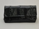 ボッテガヴェネタ BOTTEGA VENETA 化粧ポーチ/バッグ パイソンレザー ブラック レディース su_p e_u F-YA517【中古:良品】【ブラン...