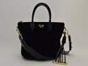 プラダ PRADA 2WAY ハンドバッグ / ショルダーバッグ キルティング ベルベット 1BA073 VELLUTO IMPUNTU NERO GOLD レ...