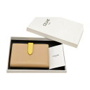 セリーヌ CELINE 財布 折りたたみ 2つ折り ミディアムストラップ レザー ベージュ×イエロー レディース F-YA937【中古】【ブランド買取販売トリヴ...