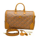 グッチ GUCCI DISNEY ミニGGスプリーム ミッキーマウス 2WAY ボストンバッグ PVC×レザー 茶 547953 レディース F-YA949【中...