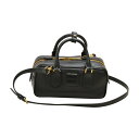 ミュウミュウ MIUMIU アルカディ レザー 2WAY ハンドバッグ ショルダー ブラック ゴールド金具 レディース F-YA970【中古:美品】【ブランド買...