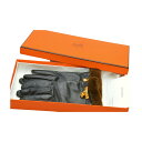 エルメス HERMES ケリー ファー ラムスキン グローブ 手袋 ブラック シルバー金具 サイズ 6 1/2 レディース F-YA986【中古:良品】【ブラン...