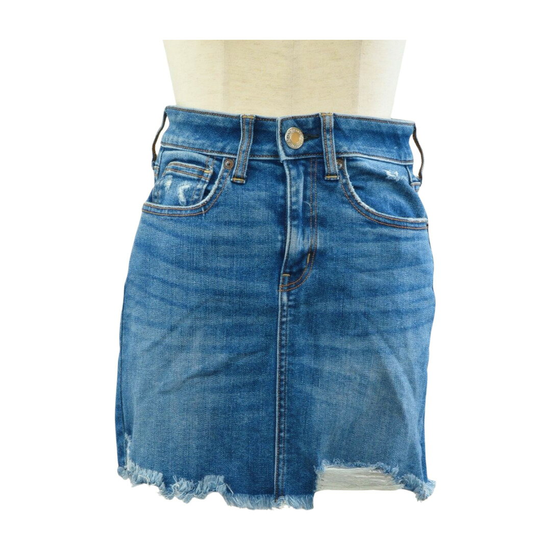 アメリカンイーグル American Eagle デニム スカート スーパーストレッチ 0サイズ ブルー レディース F-S4788【中古：良品】【ブランド買取販売トリヴァンドラム】260121