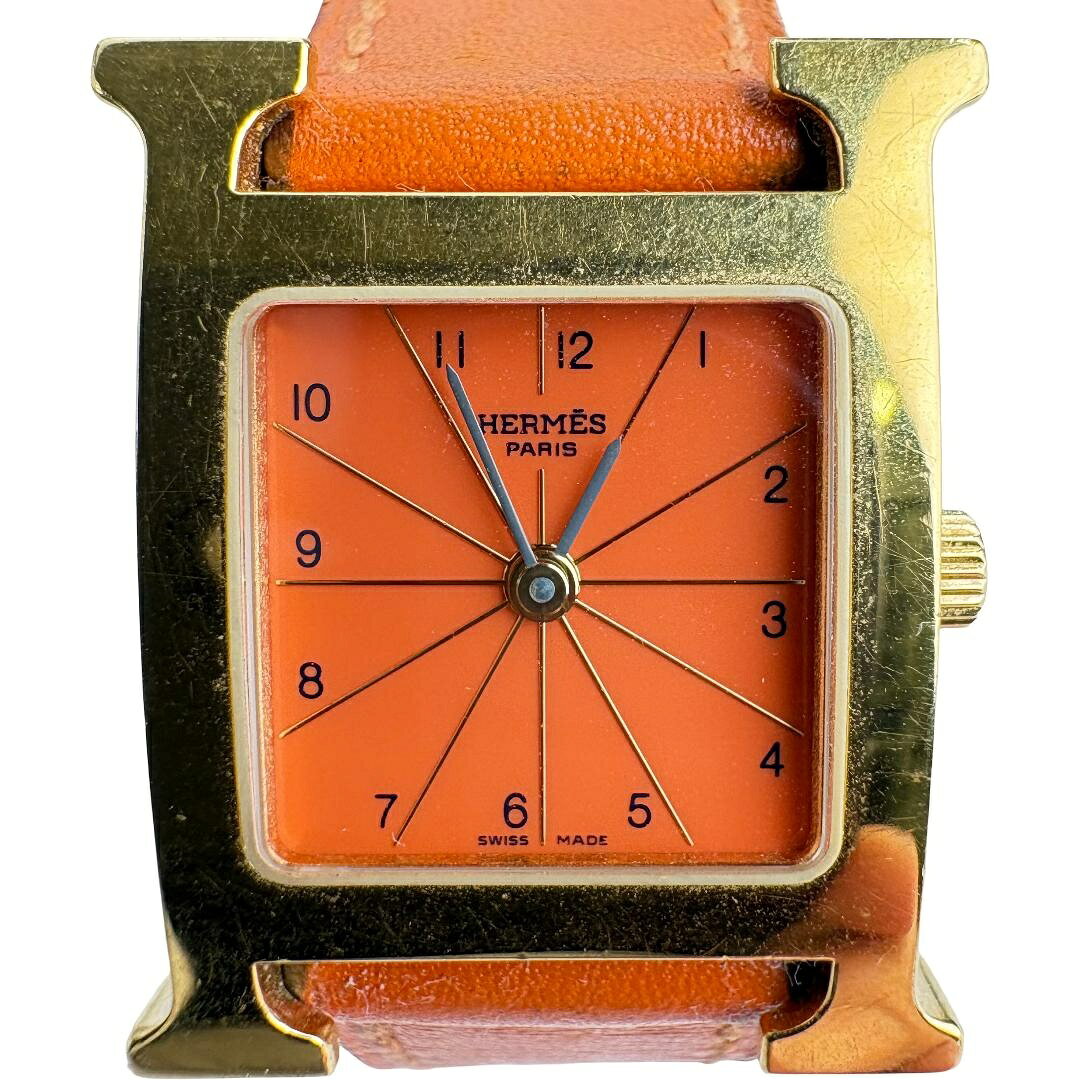 エルメス HERMES Hウォレット 時計 HH1.201 1964599 オレンジ・ゴールド レディース 【中古】 【ブランド買取販売トリヴァンドラム】 260710