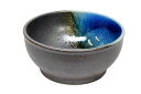 信楽焼めだか鉢 ブラウン/ブルーアクセント 【熱帯魚・アクアリウム/鉢】
